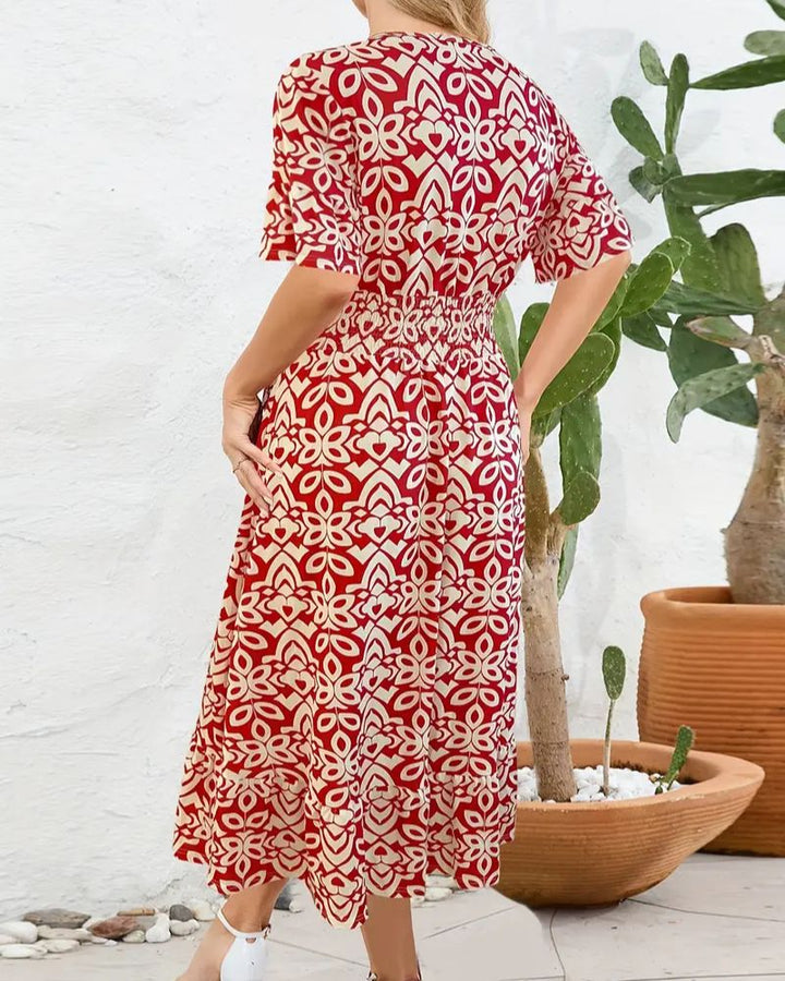 Gertrude™ – Lockeres Boho-Sommerkleid mit V-Ausschnitt