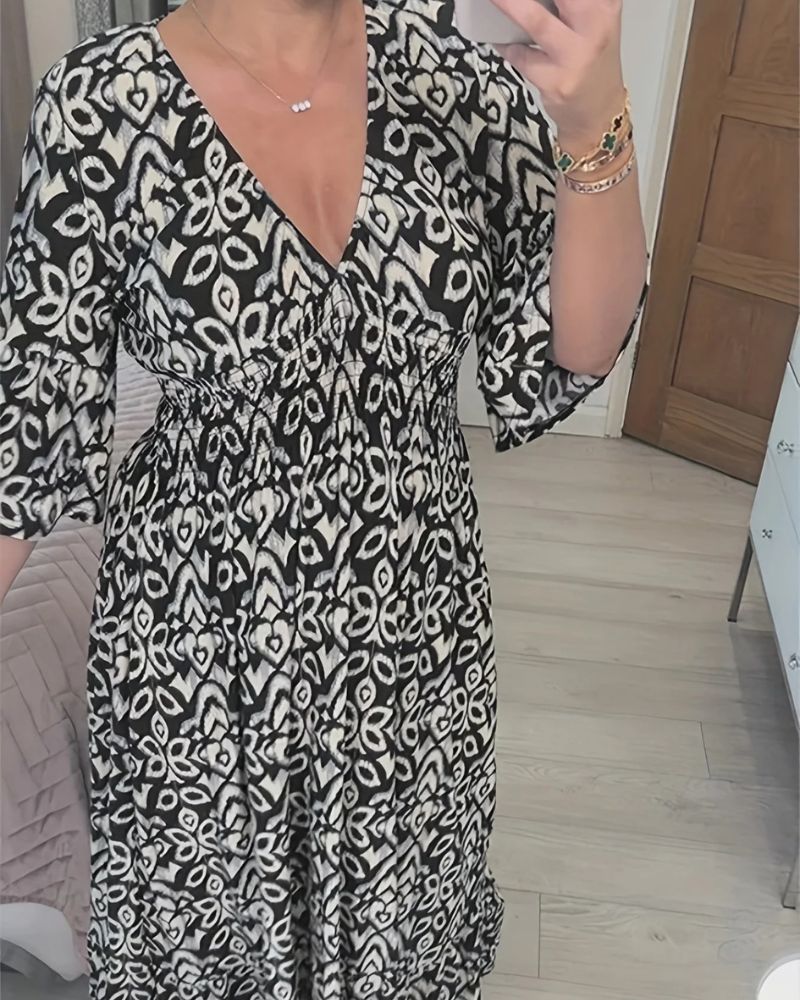 Gertrude™ – Lockeres Boho-Sommerkleid mit V-Ausschnitt