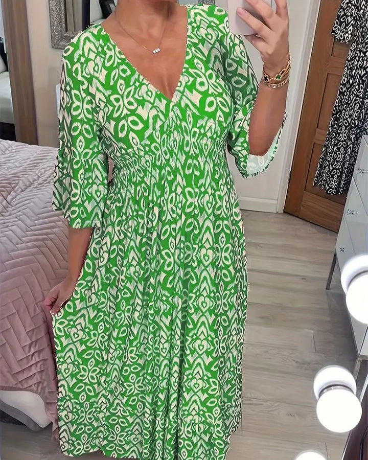 Gertrude™ – Lockeres Boho-Sommerkleid mit V-Ausschnitt