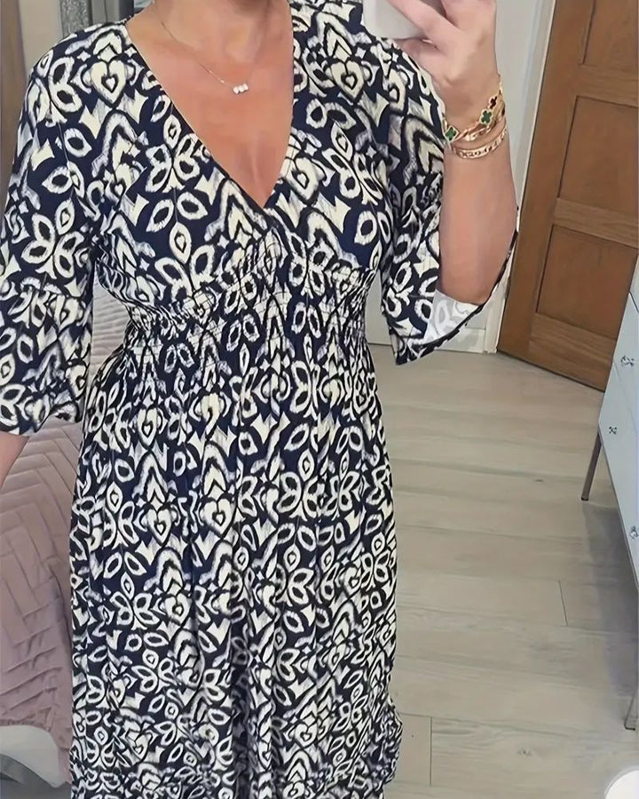 Gertrude™ – Lockeres Boho-Sommerkleid mit V-Ausschnitt