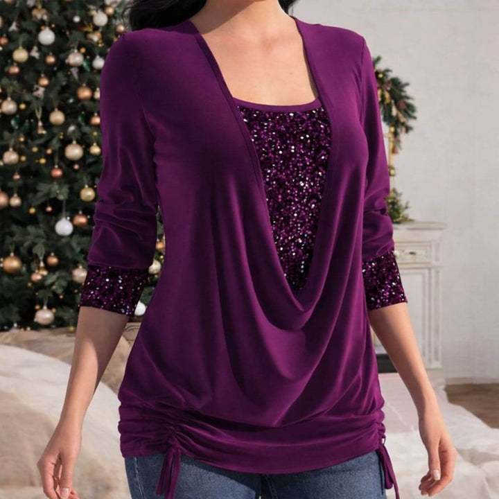 Gisela™– Elegantes Pailletten-Top mit Drapierung