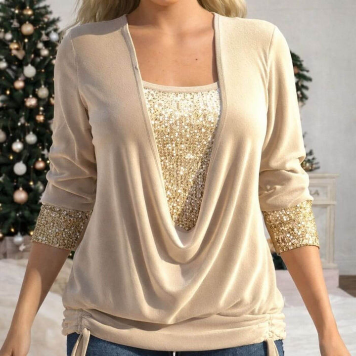 Gisela™– Elegantes Pailletten-Top mit Drapierung