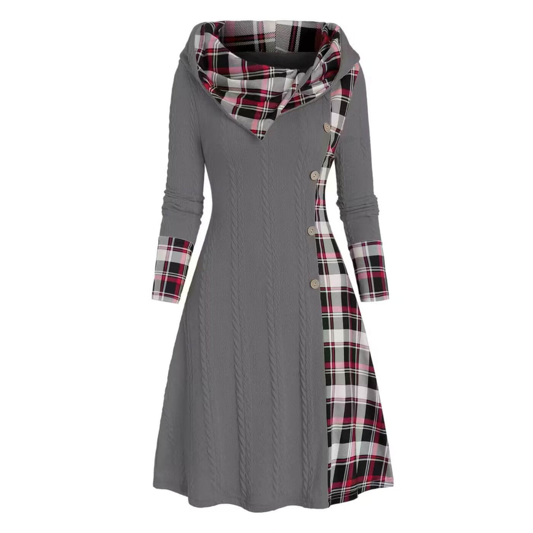 Hannah™ - Stylisches Kapuzen Kleid mit Langarm