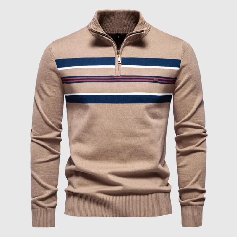 Moderner Herren Reißverschluss-Strickpullover
