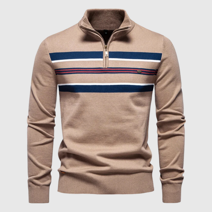 Moderner Herren Reißverschluss-Strickpullover