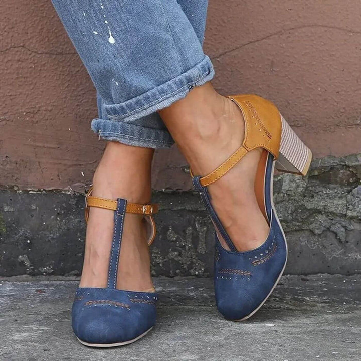 Iris™ – Elegante Orthopädische Sandalen mit Blockabsatz