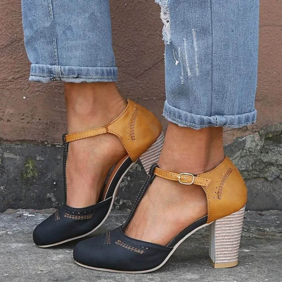 Iris™ – Elegante Orthopädische Sandalen mit Blockabsatz