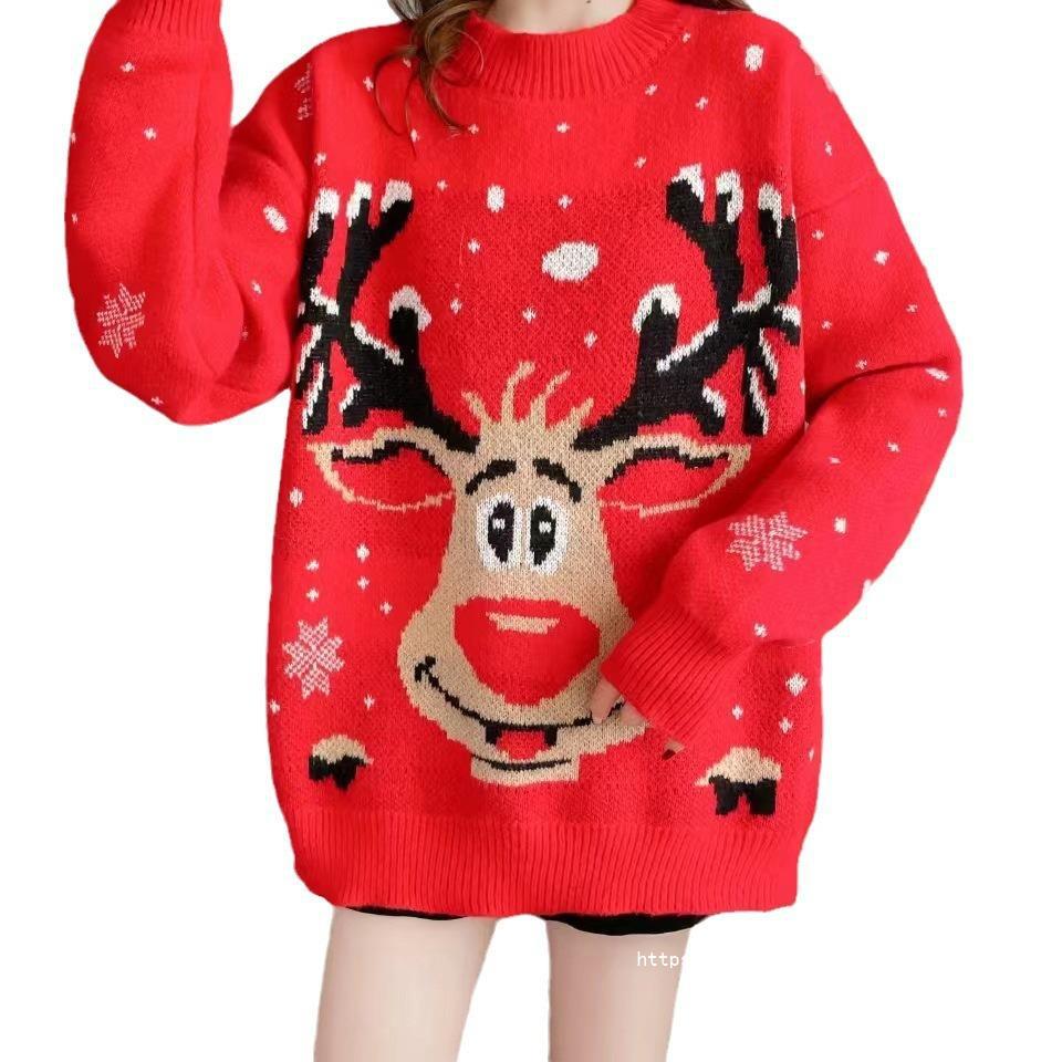 Jana | Klassischer Weihnachtspullover mit Rentiermotiv