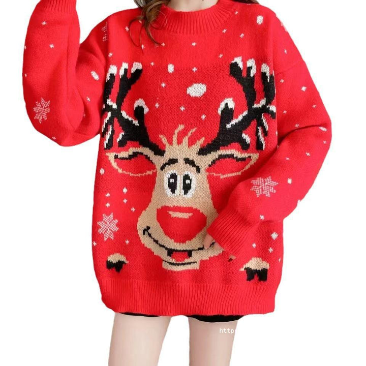 Jana | Klassischer Weihnachtspullover mit Rentiermotiv