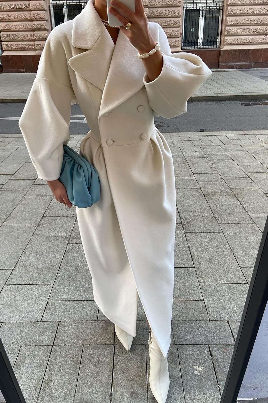 Jessica | Bequemer Midimantel mit Doppelknopfverschluss