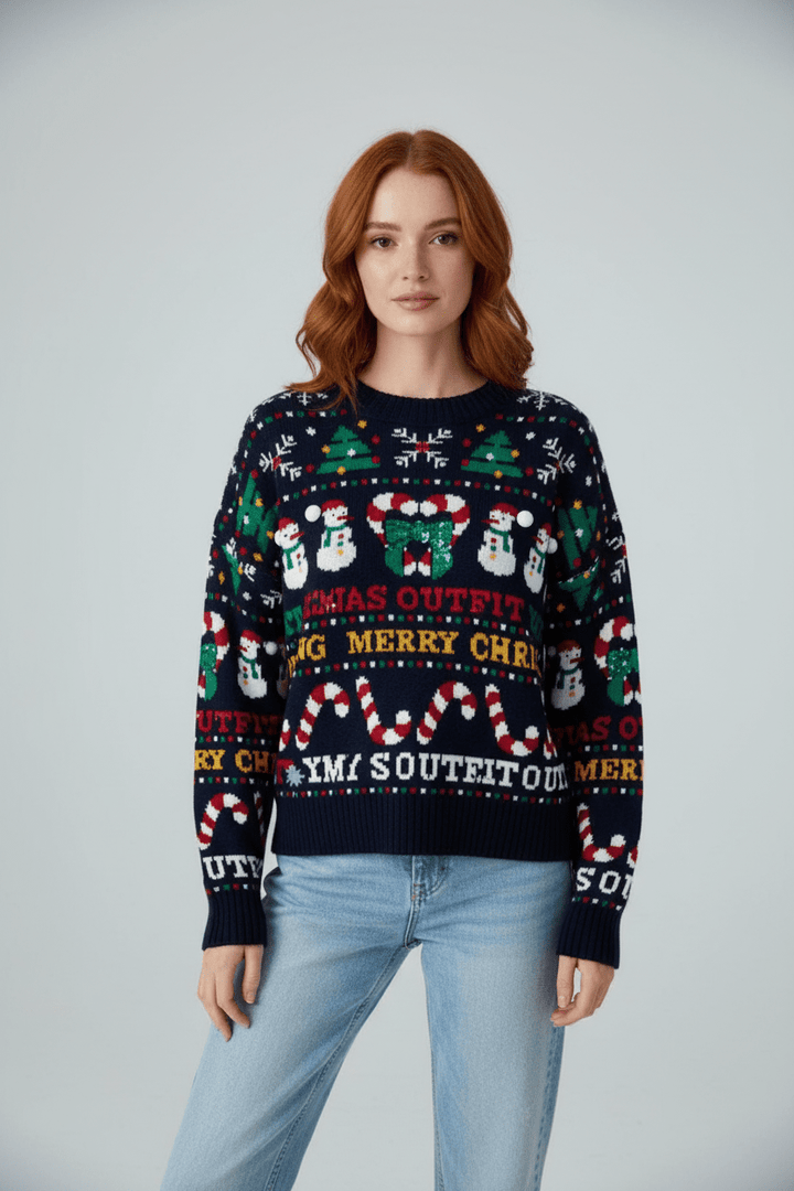 Jessika | Fröhliche Jacquard Strickpullover