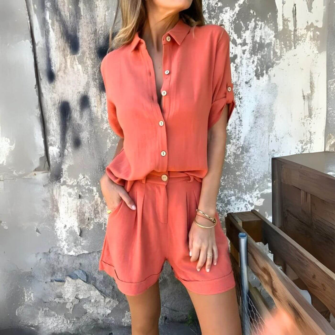 Katharina™ – Atmungsaktives Hemd Und Shorts Set