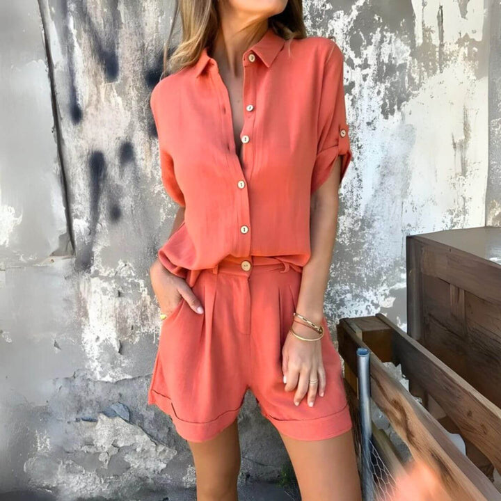 Katharina™ – Atmungsaktives Hemd Und Shorts Set