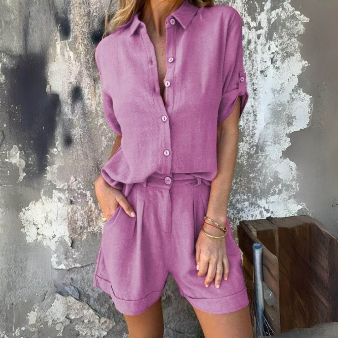 Katharina™ – Atmungsaktives Hemd Und Shorts Set