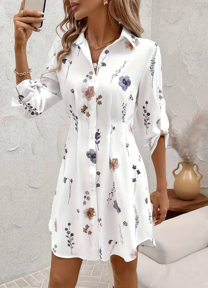 Katrin™ – Elegantes Hemdblusenkleid mit Blumenmuster