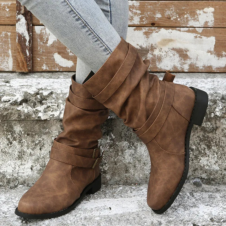 Andrea | Klassische Schwarze Stiefel in Mittlerer Wadenhöhe
