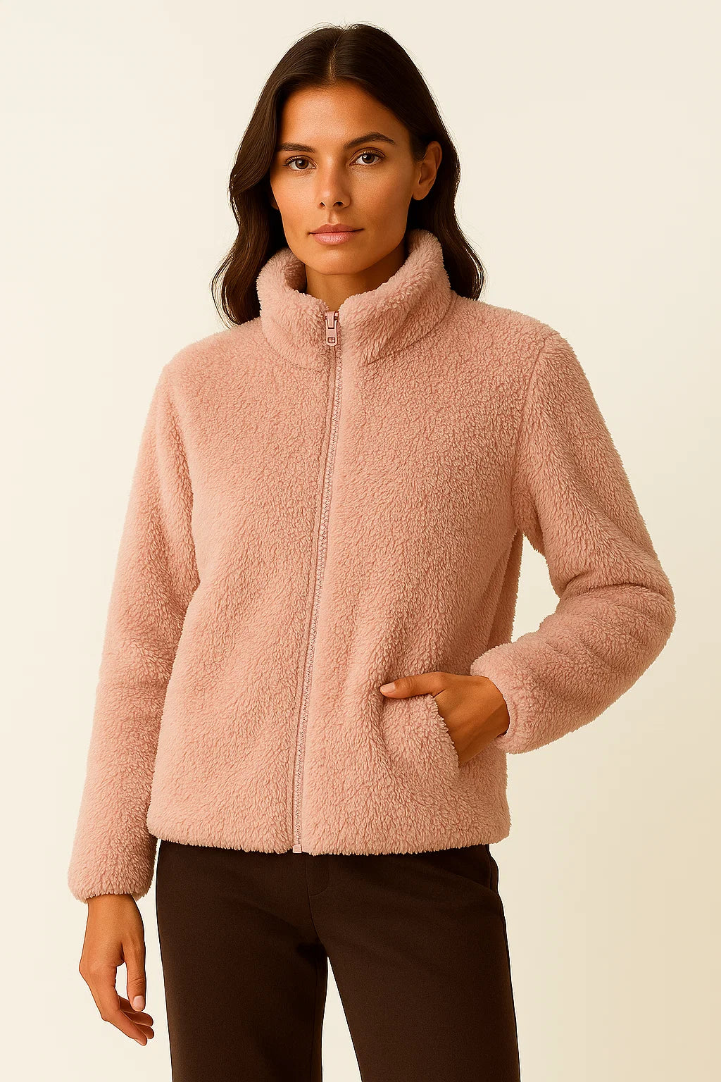 Kristin | Doppelseitige Winterjacke aus Korallenfleece