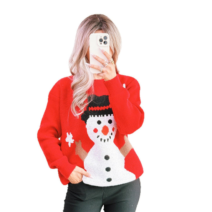 Kristin | Stylischer Weihnachtspullover mit Schneemann Motiv
