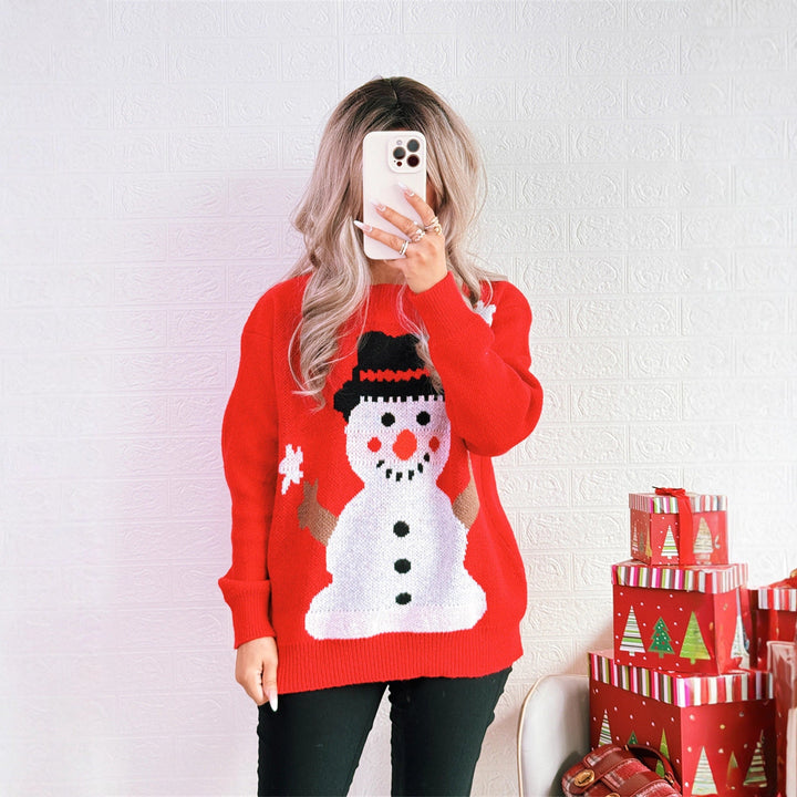 Kristin | Stylischer Weihnachtspullover mit Schneemann Motiv