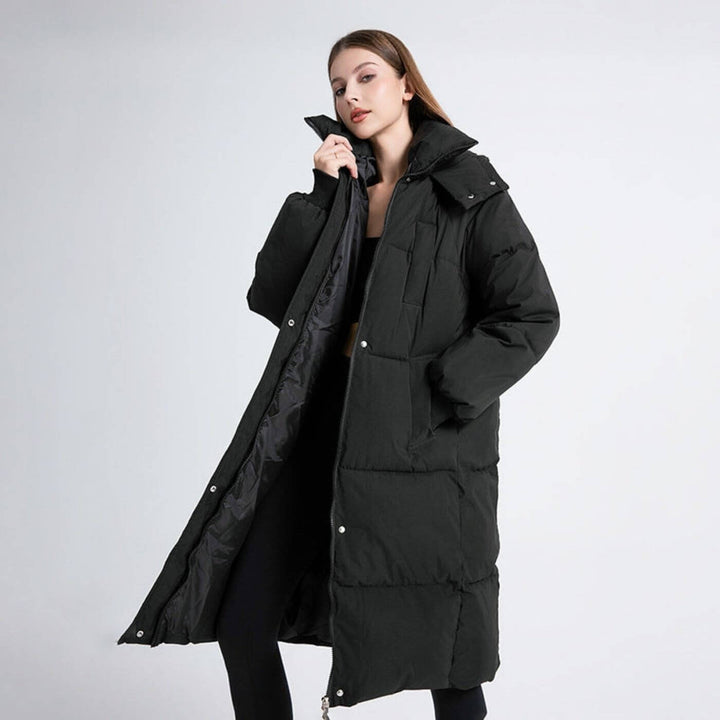Lana™ - Lange Kapuzen-Pufferjacke