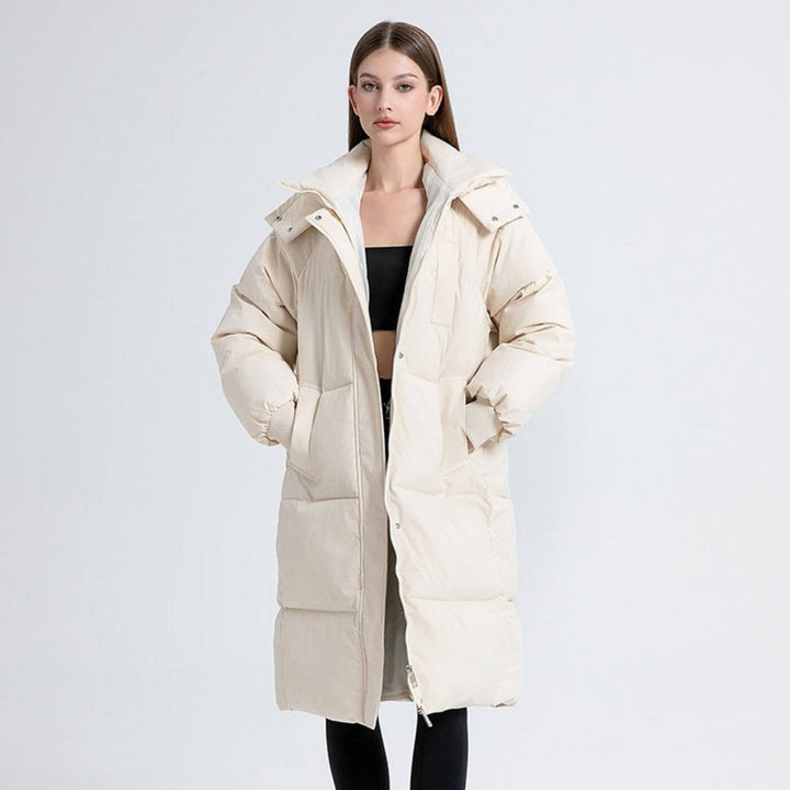 Lana™ - Lange Kapuzen-Pufferjacke