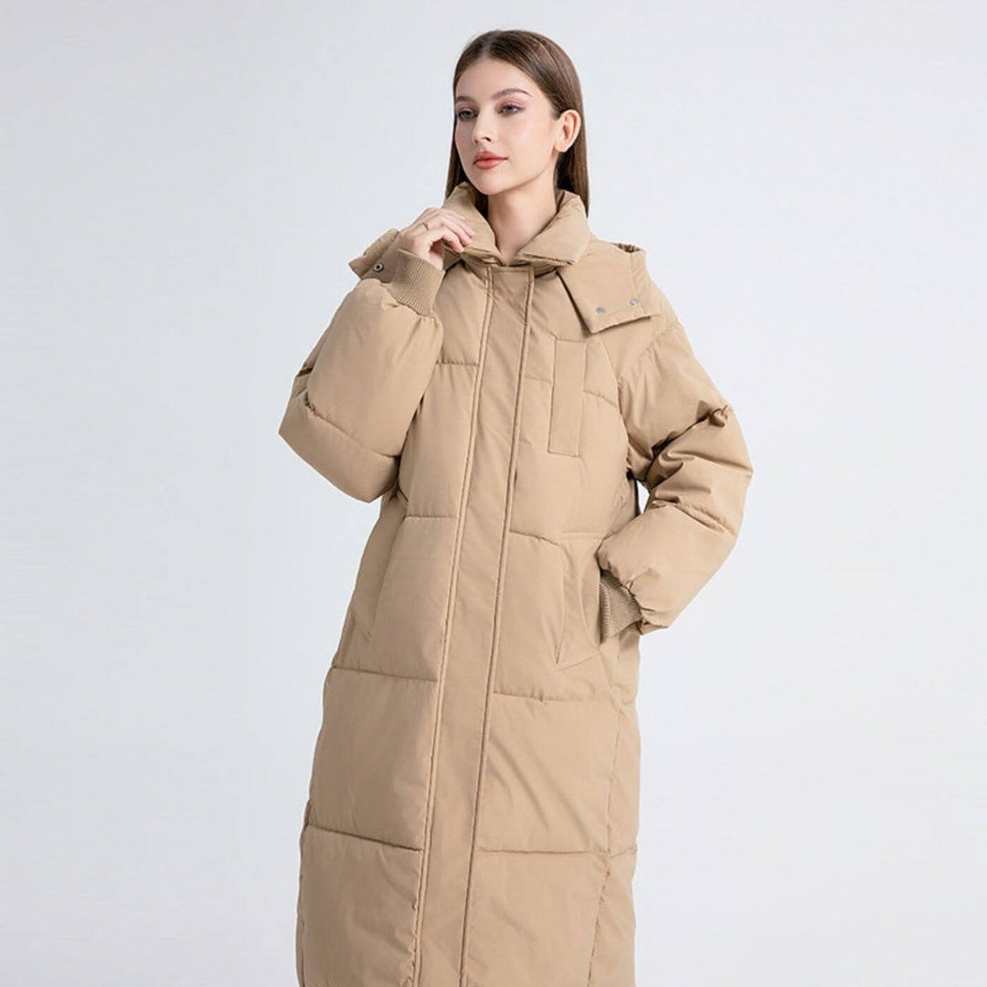 Lana™ - Lange Kapuzen-Pufferjacke