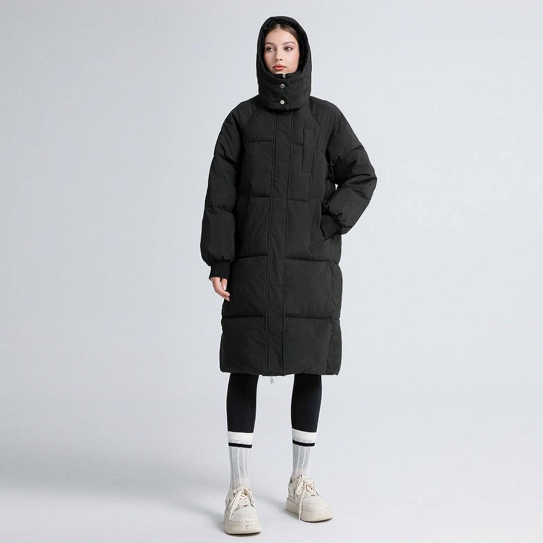 Lana™ - Lange Kapuzen-Pufferjacke
