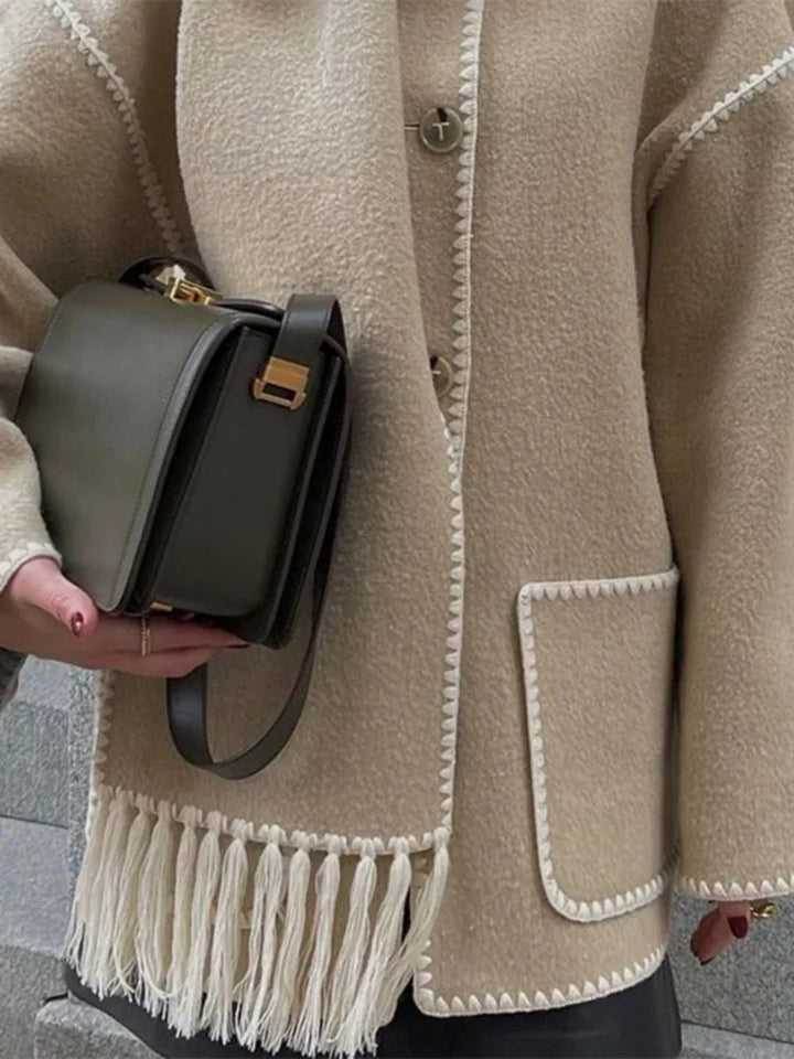 Lia | Eleganter langer Wintermantel aus Wolle