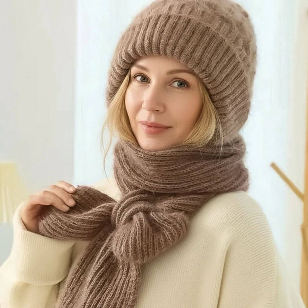 Lotte™ – Winddichte Wintermütze mit Schal