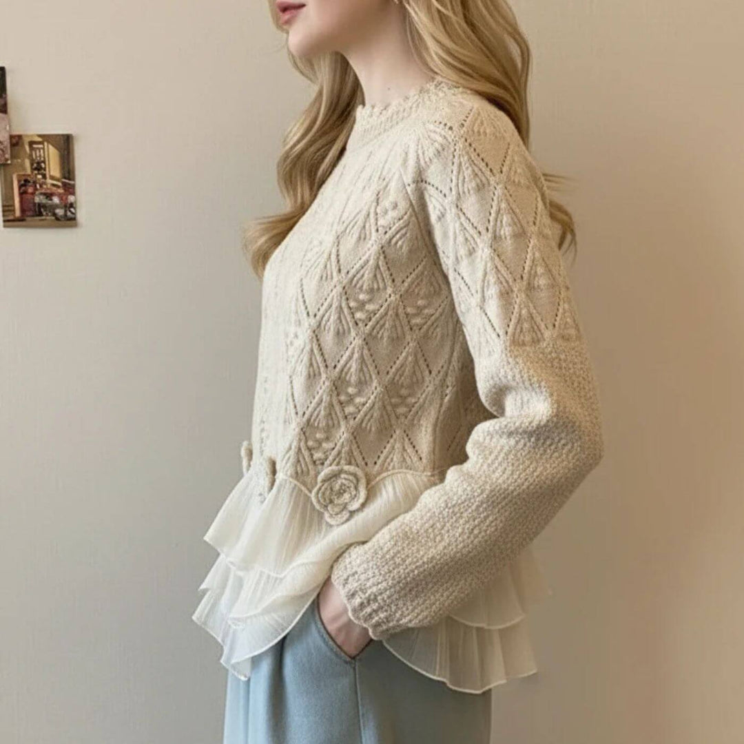 Lucy™ - Stilvolles Rüschen Langarm Top