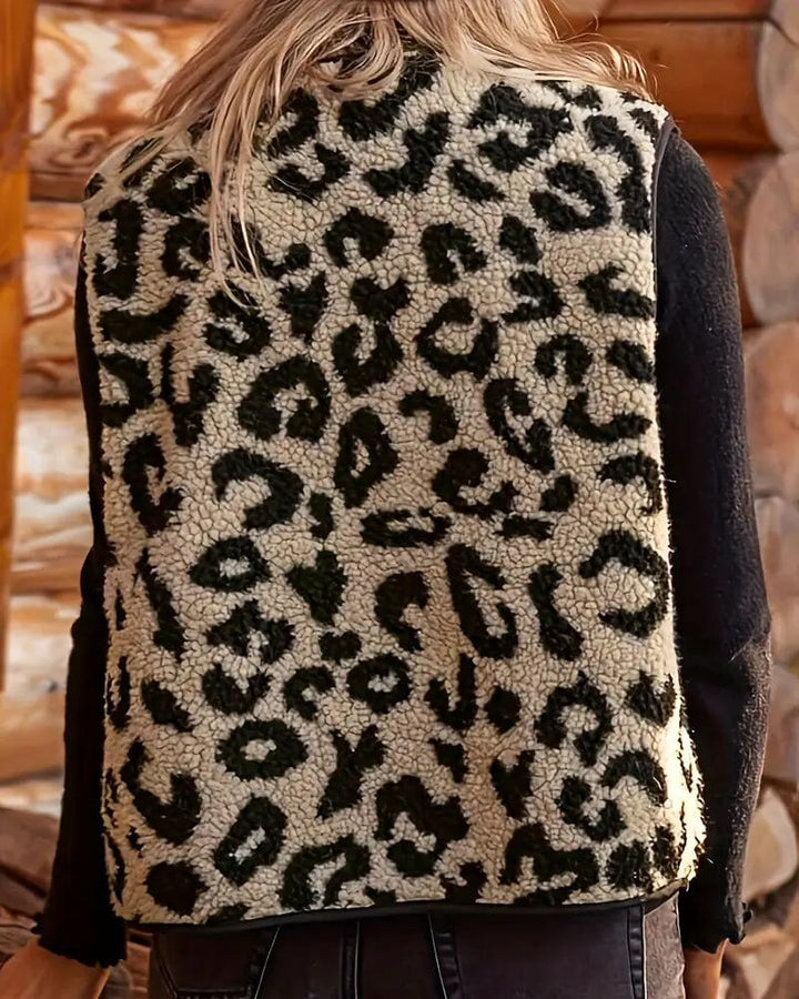 Madeleine™ - Winter Weste mit Leopardenmuster