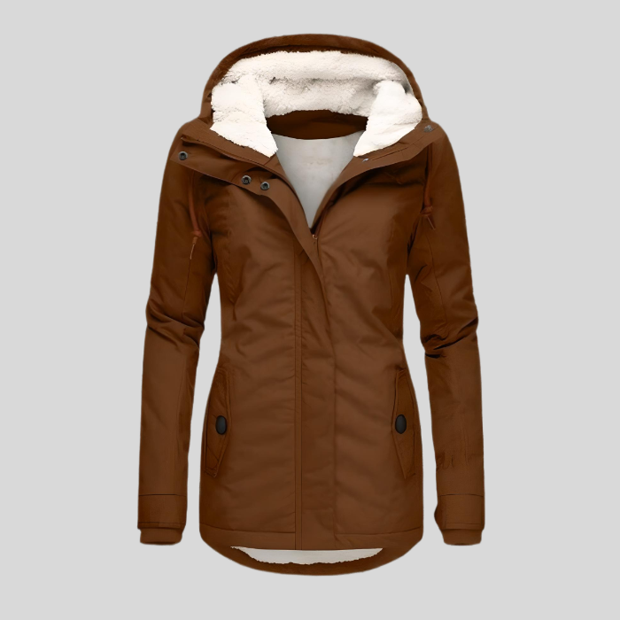 Lange Winterjacke Mit Kapuze & Futter
