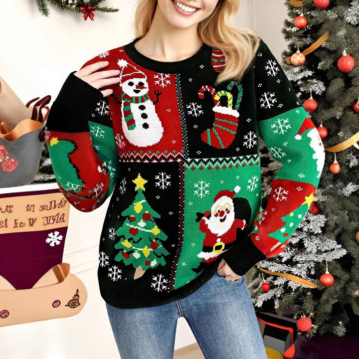 Marina | Weihnachtspullover mit Schneemann Motiv