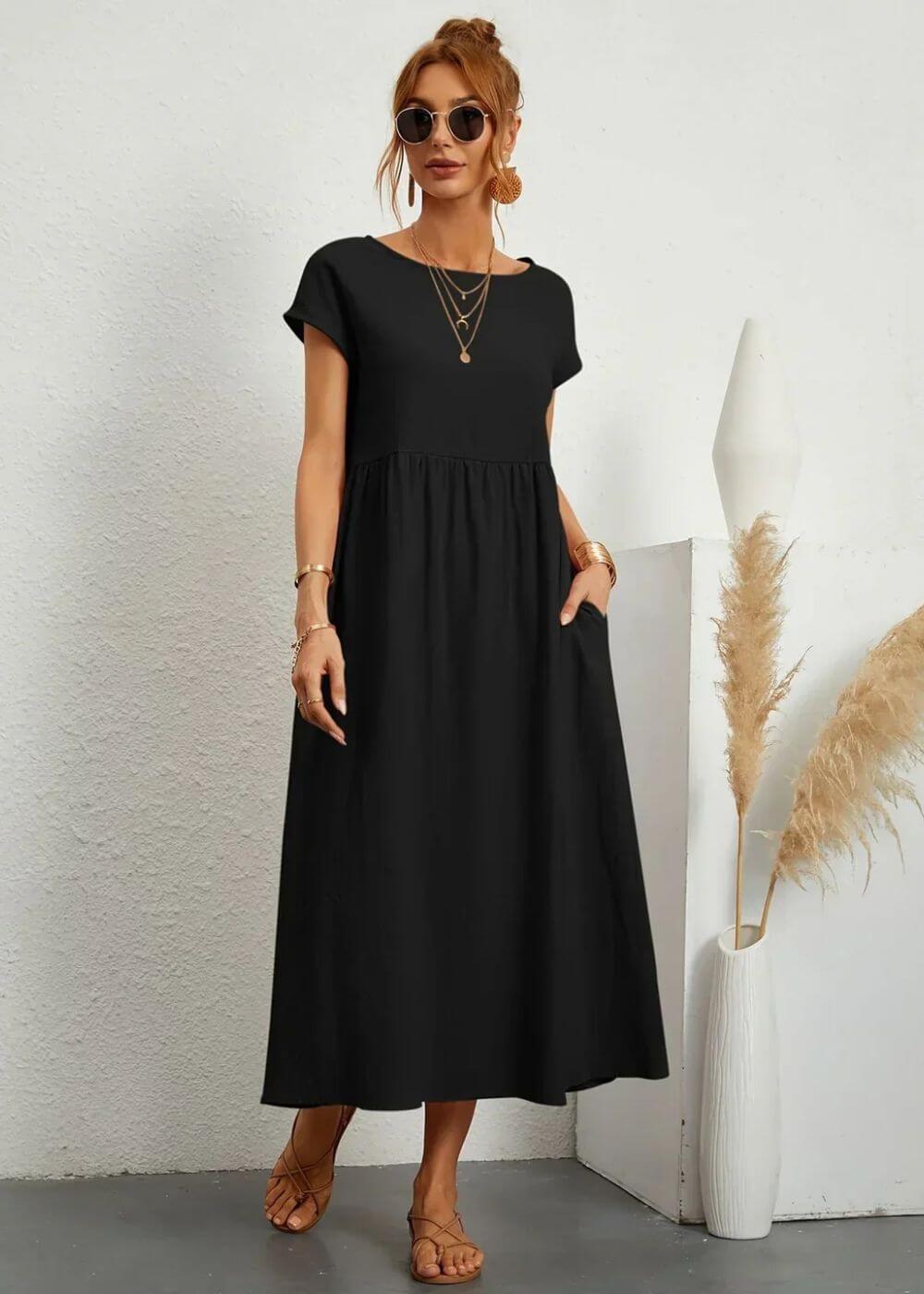 Melanie™ – Elegantes Sommerkleid mit Taschen