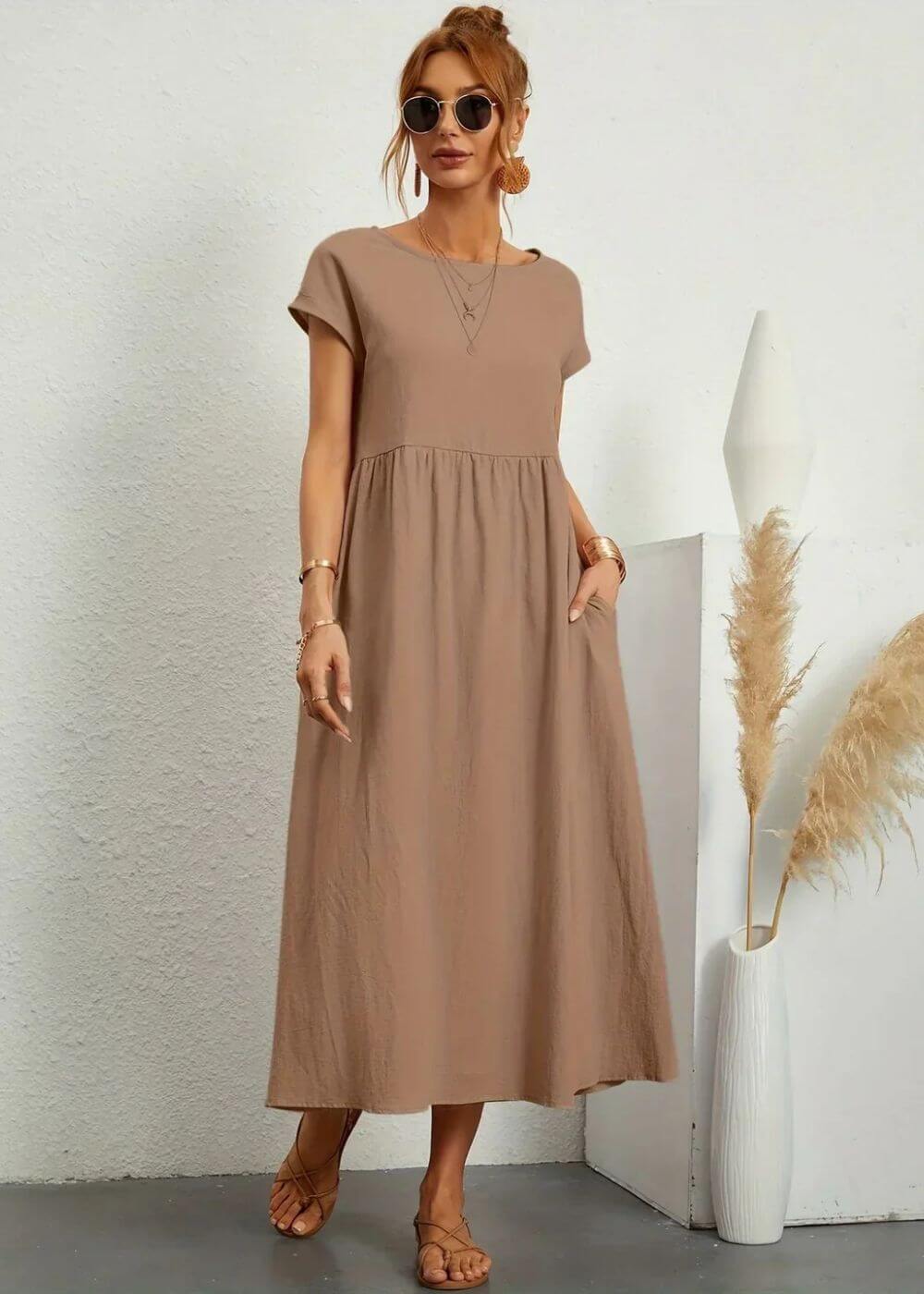 Melanie™ – Elegantes Sommerkleid mit Taschen