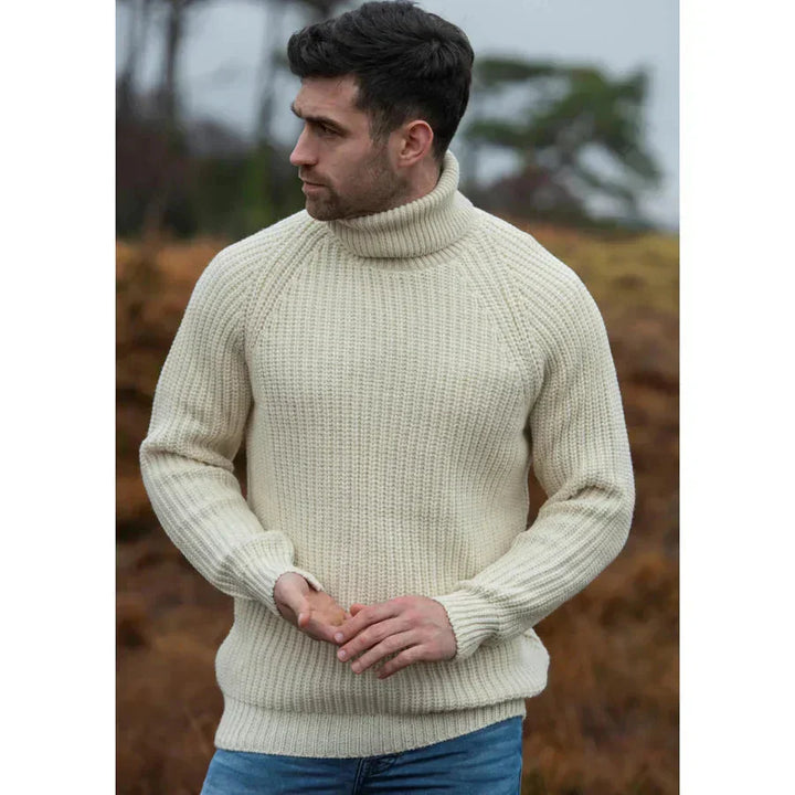Warme Herren Pullover mit hohem Kragen