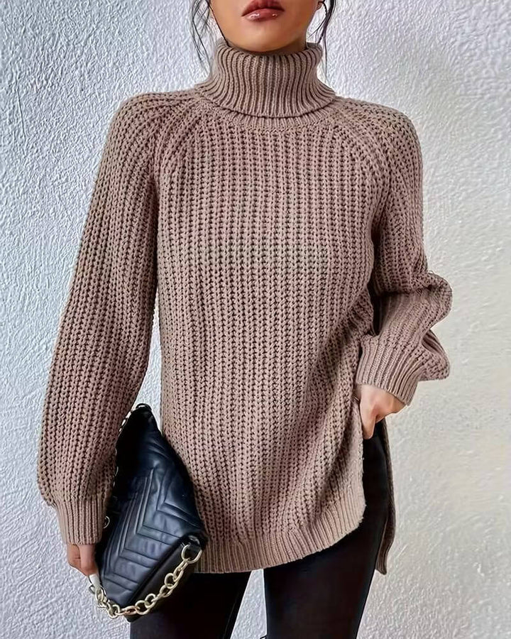 Nele™ – Bequemer Strickpullover mit Hohem Kragen