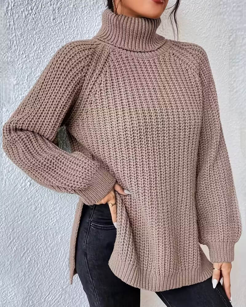 Nele™ – Bequemer Strickpullover mit Hohem Kragen