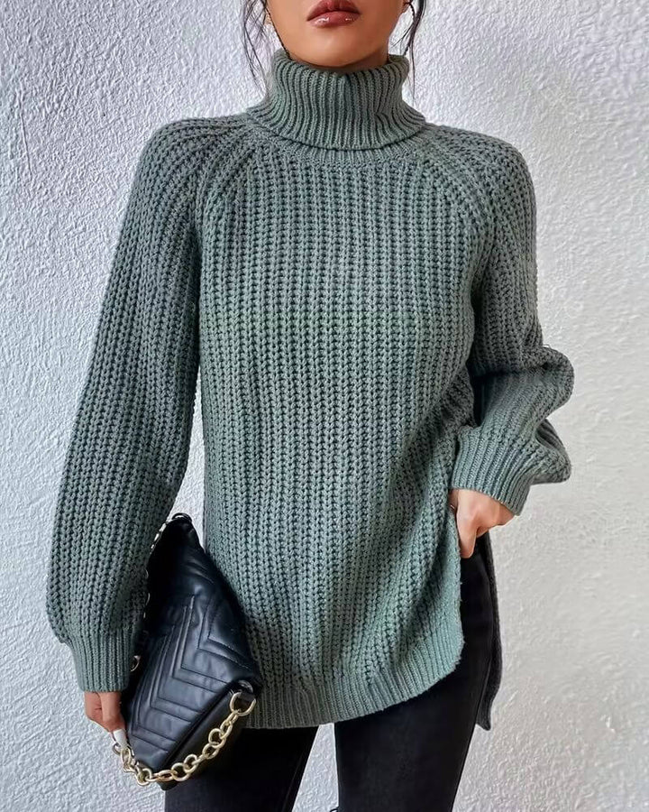 Nele™ – Bequemer Strickpullover mit Hohem Kragen