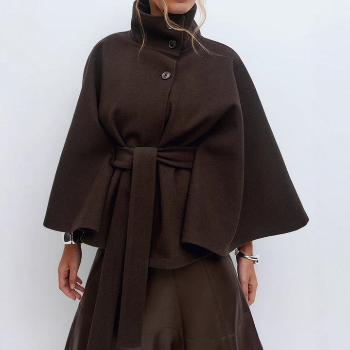 Damen Wickeljacke mit elegantem Stehkragen und weit geschnittenen Ärmeln Heidi-Mode