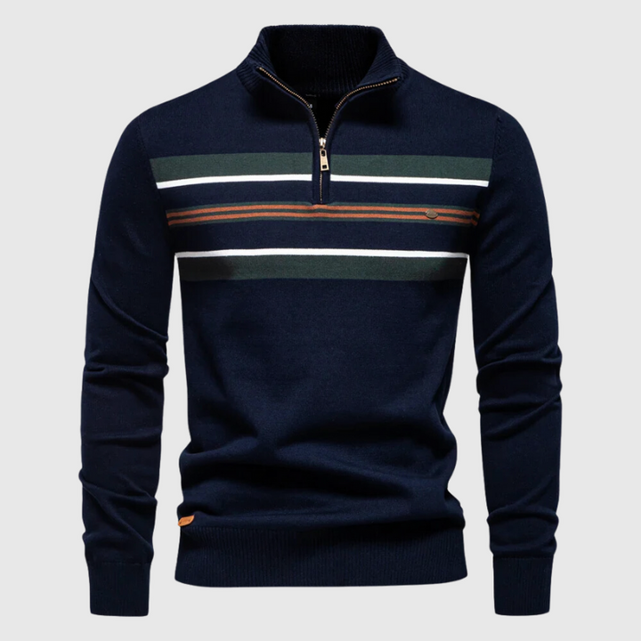 Moderner Herren Reißverschluss-Strickpullover