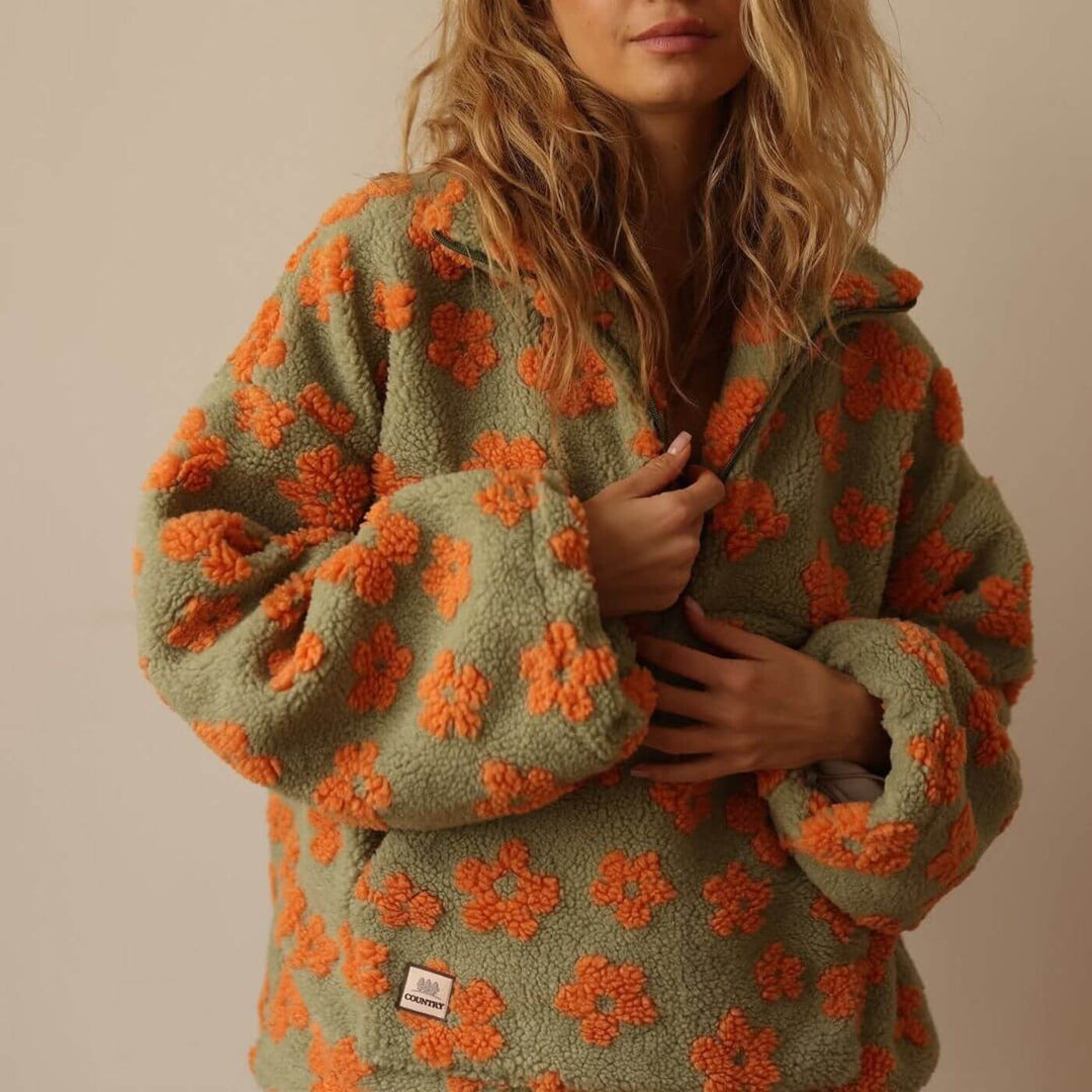 Rosa™ – Florale Winterjacke mit Fleece