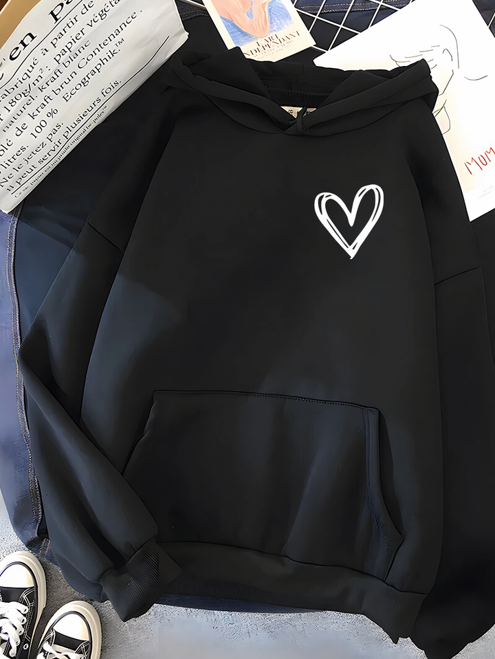 Heidi-Mode | Kapuzenpullover Mit Herzdruck Für Frauen Saylor