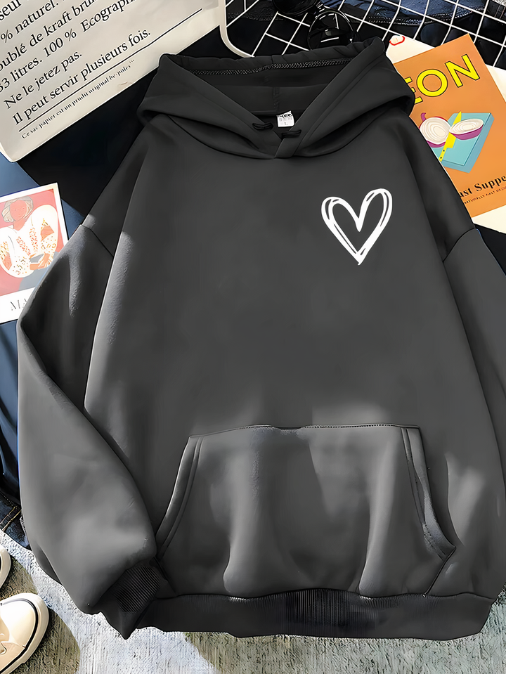 Heidi-Mode | Kapuzenpullover Mit Herzdruck Für Frauen Saylor