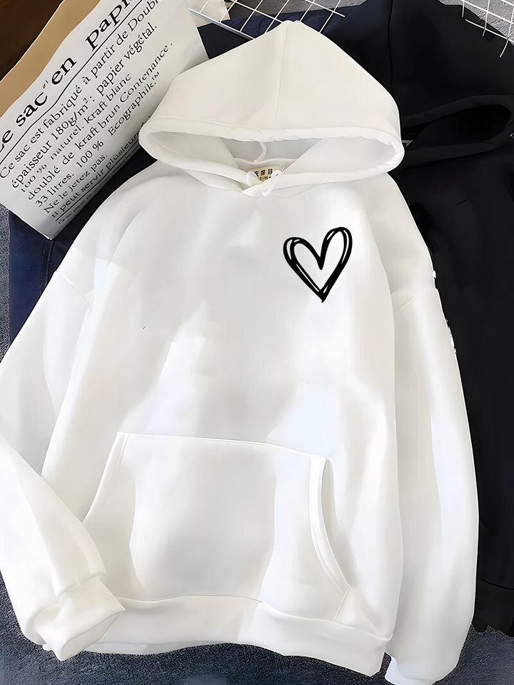 Heidi-Mode | Kapuzenpullover Mit Herzdruck Für Frauen Saylor