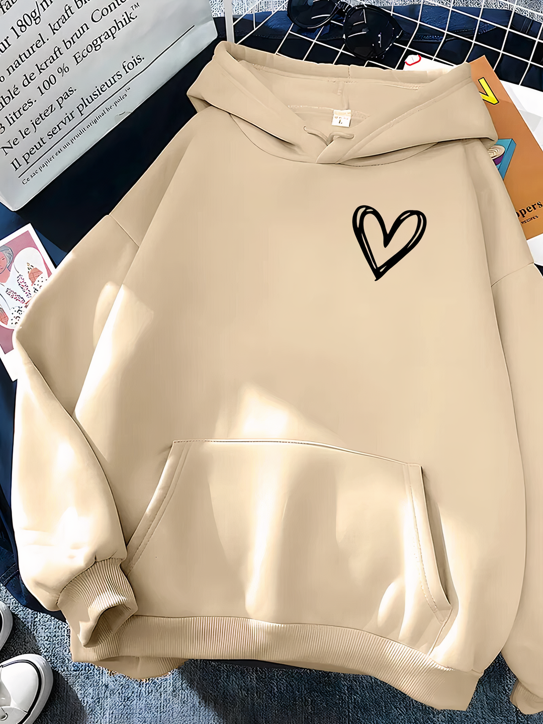 Heidi-Mode | Kapuzenpullover Mit Herzdruck Für Frauen Saylor