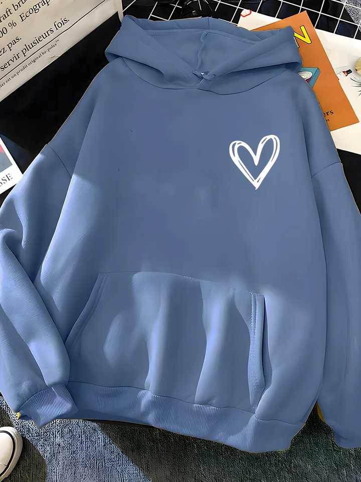 Heidi-Mode | Kapuzenpullover Mit Herzdruck Für Frauen Saylor