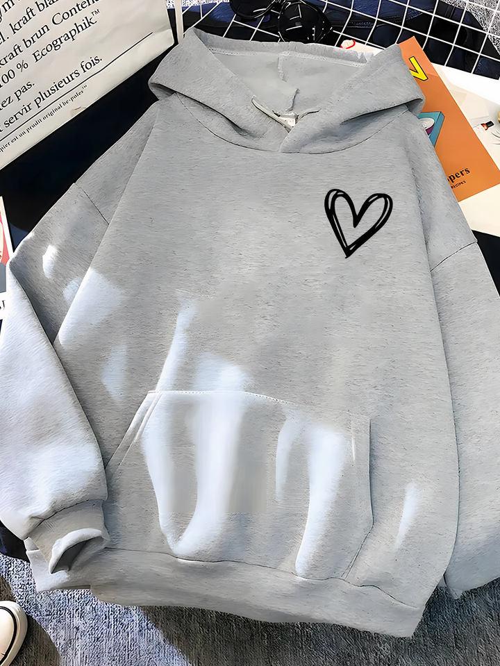 Heidi-Mode | Kapuzenpullover Mit Herzdruck Für Frauen Saylor