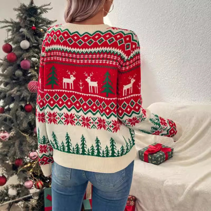 Sabrina | Stylischer Weihnachtspullover mit Rundhalsausschnitt