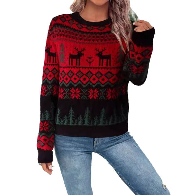 Sabrina | Stylischer Weihnachtspullover mit Rundhalsausschnitt